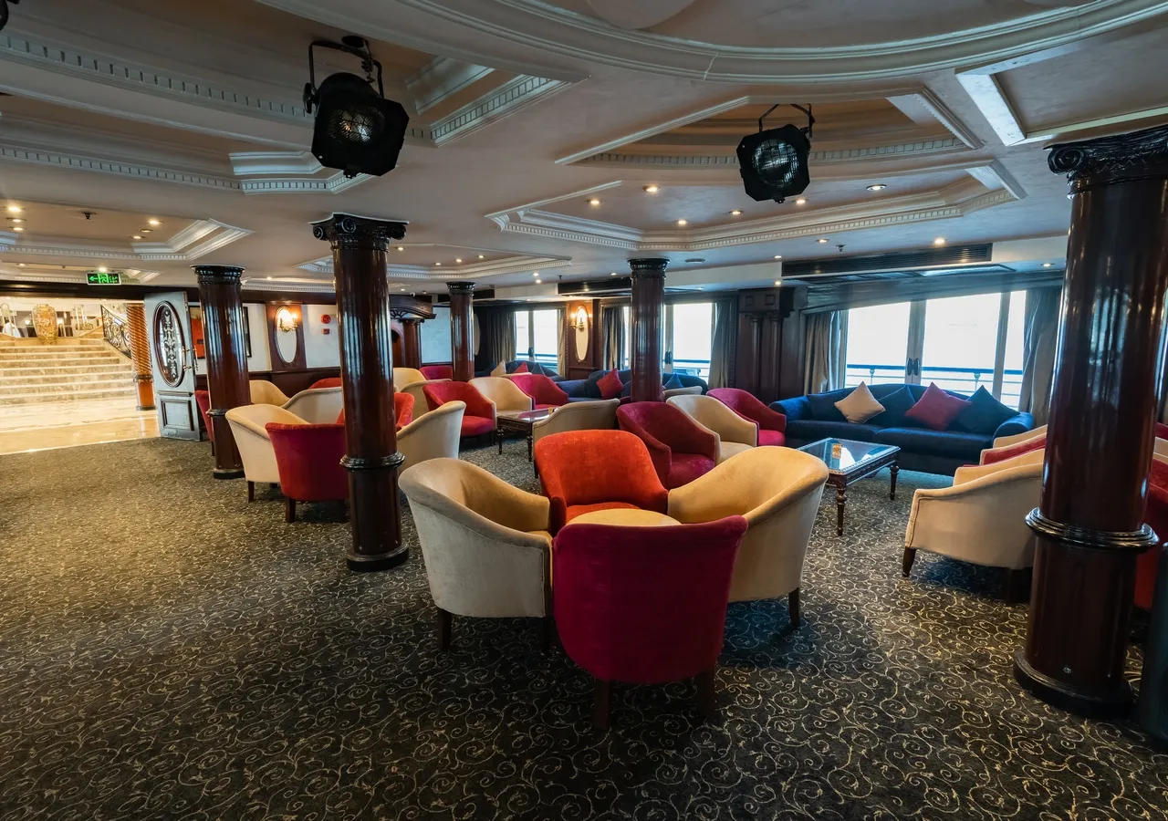 Lounge aboard the MS Monica Nile Cruise Nile cruise